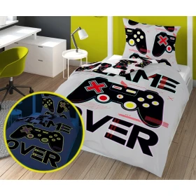 Pościel FLUO Świecąca W Ciemności Game Over 140 x 200 cm. DETEX-154