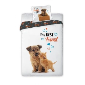 POŚCIEL KPL. BEST FRIENDS 019 KOTEK Z PIESKIEM 160X200+70X80 BAW.MŁ. FAR-34
