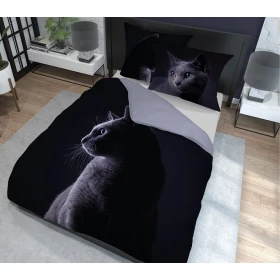 Pościel Zwierzęta Kot 160x200 cm. Bawełna 100%  DETEX-118