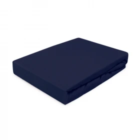 Grube 130g/m2 Prześcieradło JERSEY z gumką 160x200 cm. Granatowe